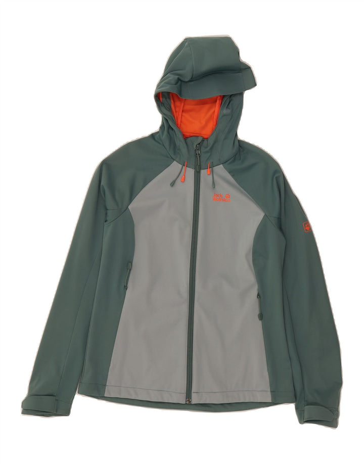 JACK WOLFSKIN Womens Windbreaker Jacket UK 8/10 Small Green Colourblock Vintage Jack Wolfskin and Second-Hand Jack Wolfskin from Messina Hembry 