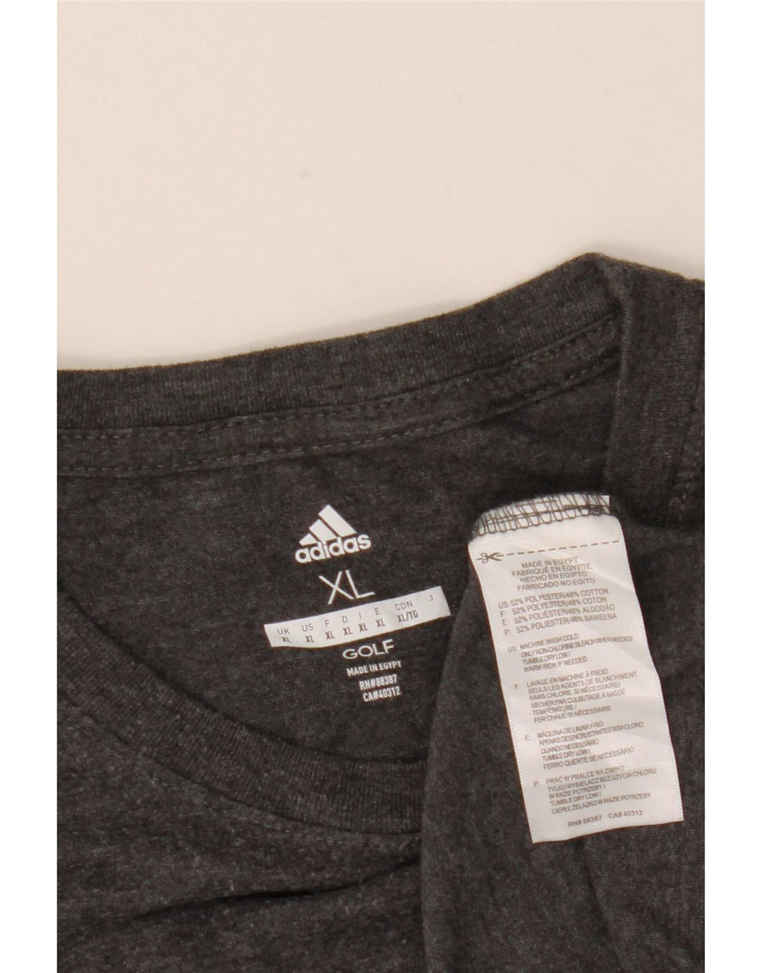 Adidas Herren T-Shirt Top XL Grau Polyester