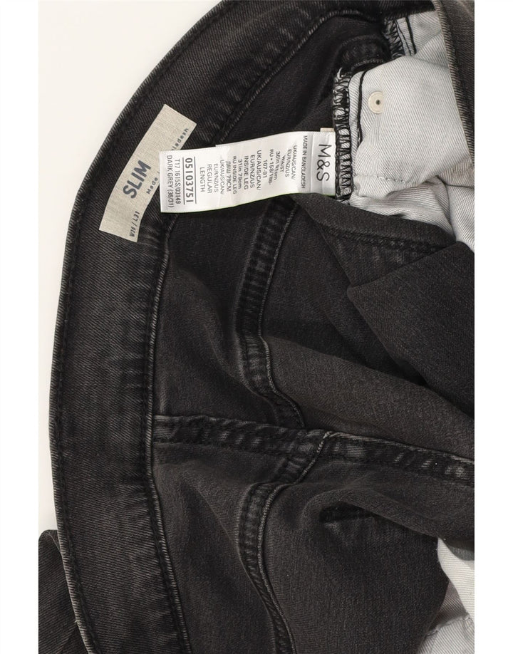 Marks & Spencer Herren Slim Jeans W36 L31 Graue Baumwolle