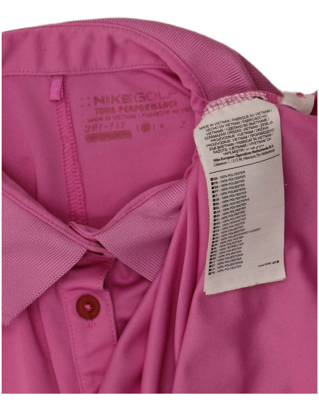 NIKE Damen Dri Fit Poloshirt UK 12 Mittelrosa Polyester