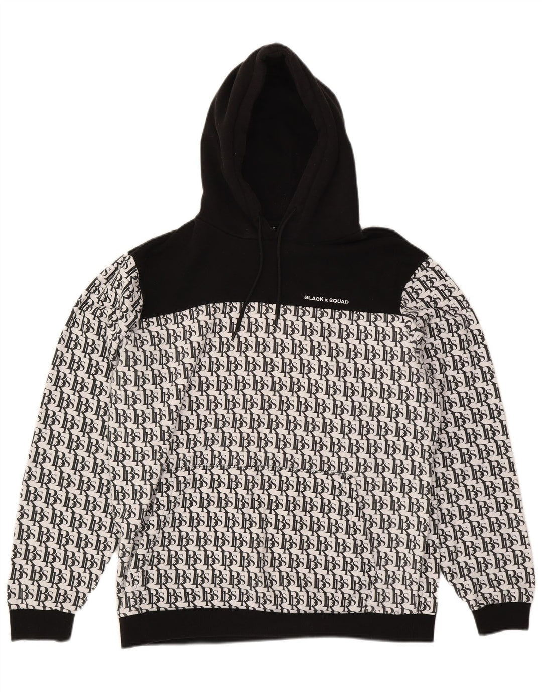 BLACK SQUAD Herren-Trainingsanzug mit grafischer regulärer Passform, XL, Weiß, Farbblock