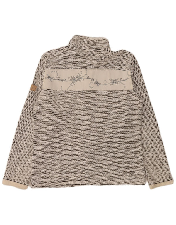 Weird Fish Damen-Trainingsanzug-Top-Jacke, UK 18, XL, weiße Baumwolle mit Blumenmuster