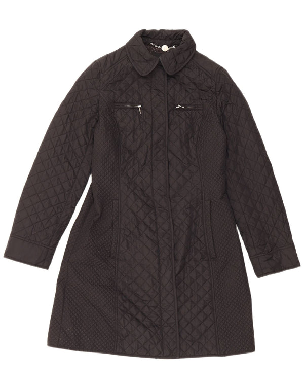 Hobbs Damen Stepp-Windbreaker-Mantel UK 10 Small Schwarzes Nylon