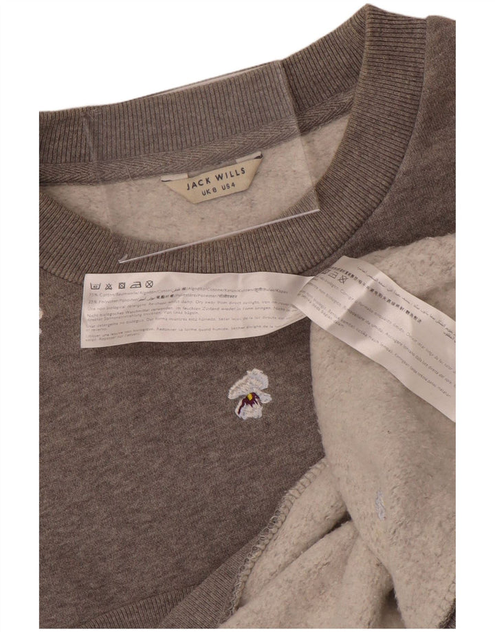 JACK WILLS Damen-Sweatshirt in Übergröße, Gr. 8, klein, grau geblümt