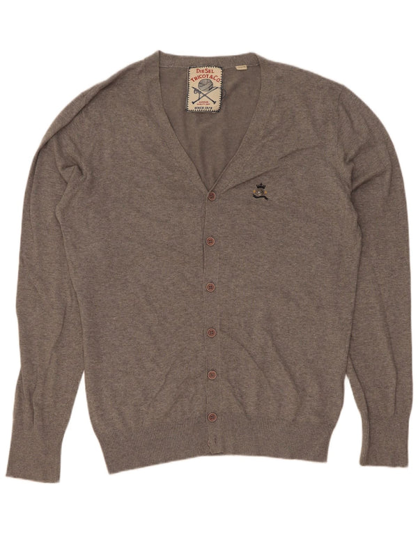 Diesel Herren-Cardigan-Pullover XL aus grauer Baumwolle
