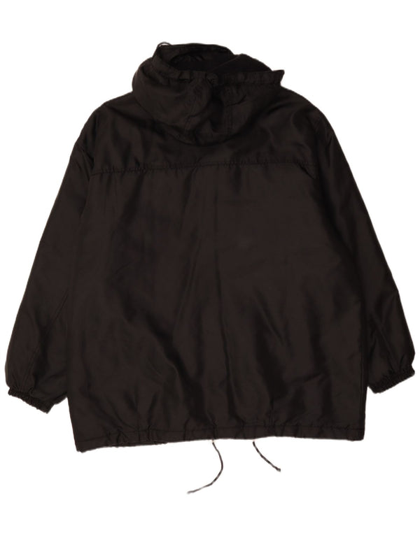 Wattierte Vintage-Herrenjacke mit Kapuze, UK 42, XL, Schwarz, Polyamid