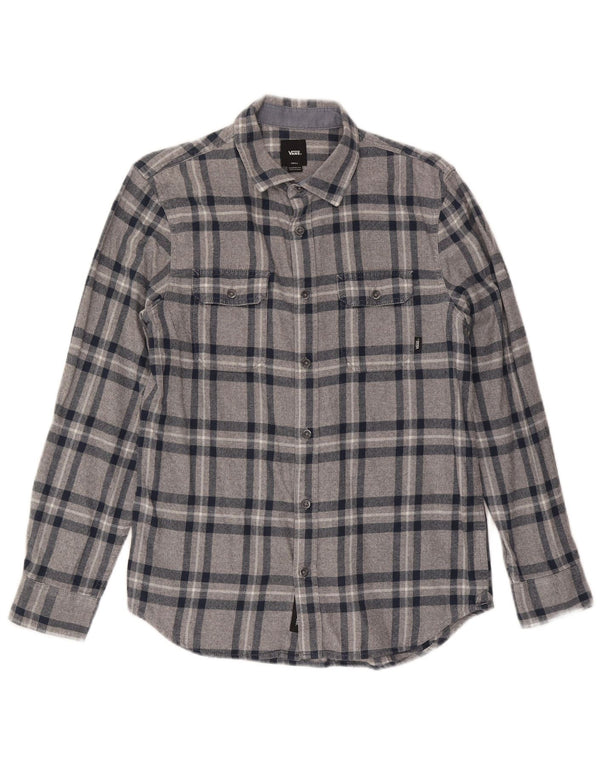 Vans Herren-Flanellhemd mit klassischer Passform, klein, grau kariert, Baumwolle