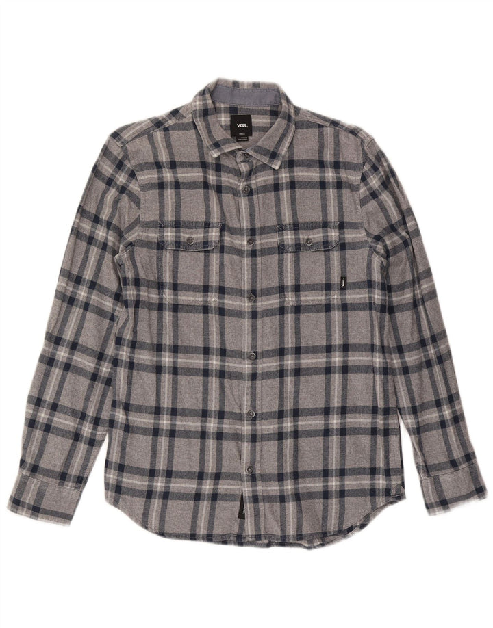 Vans Herren-Flanellhemd mit klassischer Passform, klein, grau kariert, Baumwolle
