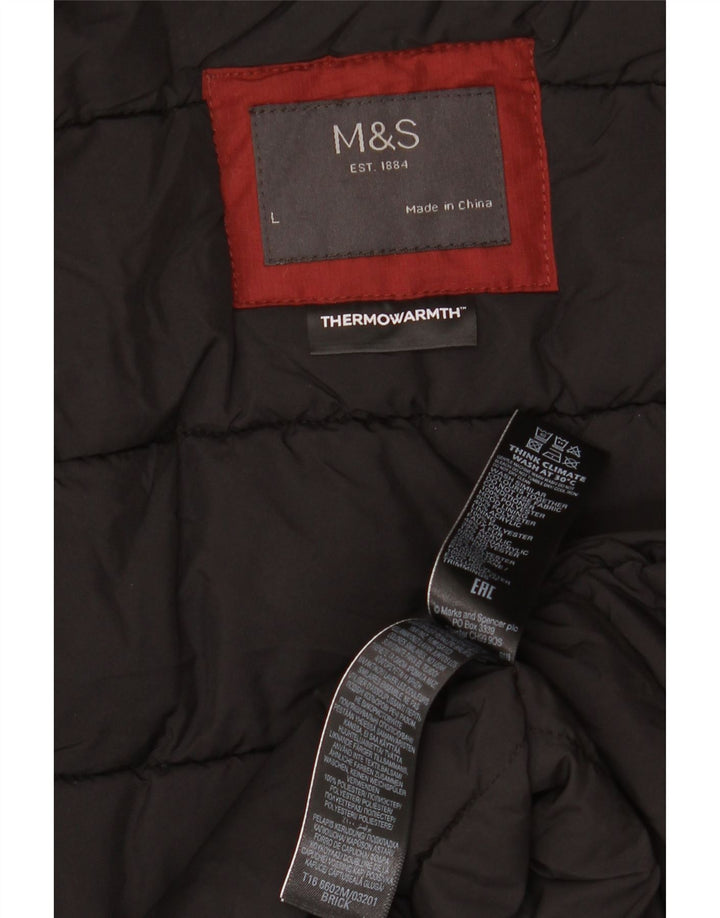 Marks & Spencer Herren Parka mit Kapuze, gepolstert, Größe 40, Burgunderrot, Winter