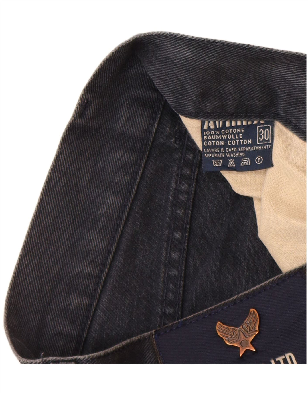 Avirex Herren Straight Jeans W30 L31 Marineblau Baumwolle