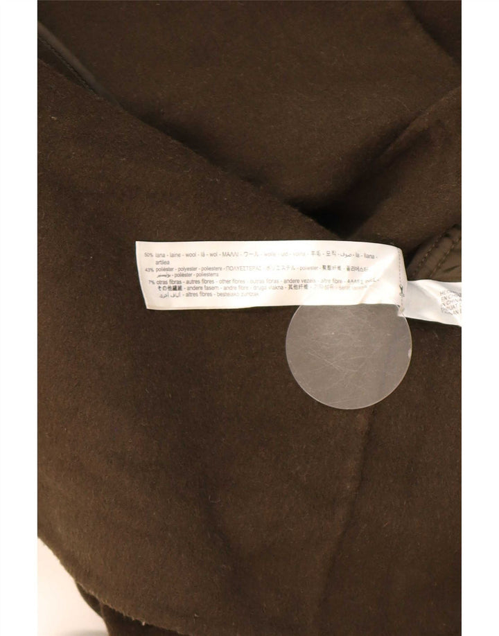 Zara Damen übergroße zweireihige Blazerjacke, UK 10, kleine Khaki-Wolle