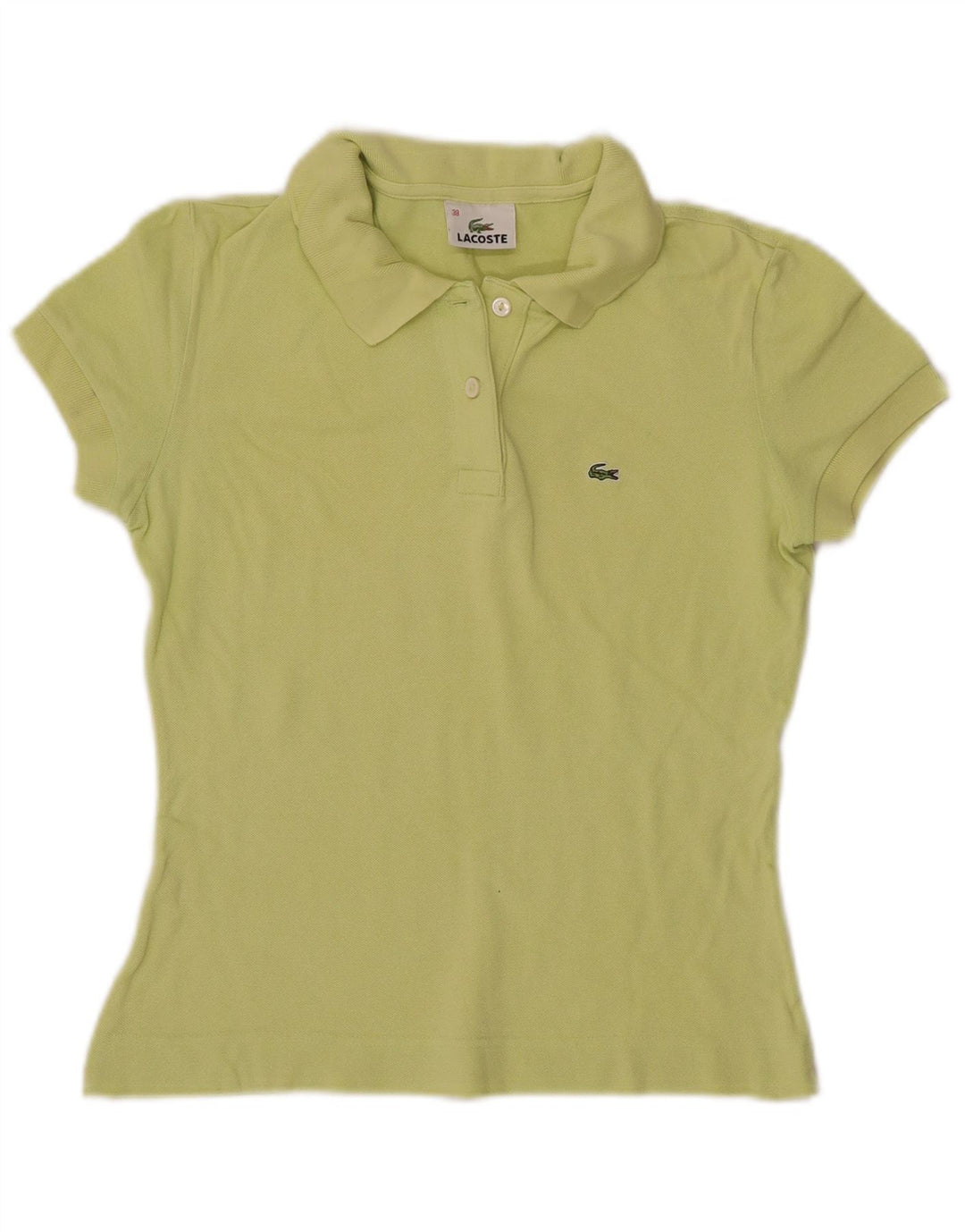 LACOSTE Damen-Poloshirt, Größe 38, mittelgrüne Baumwolle