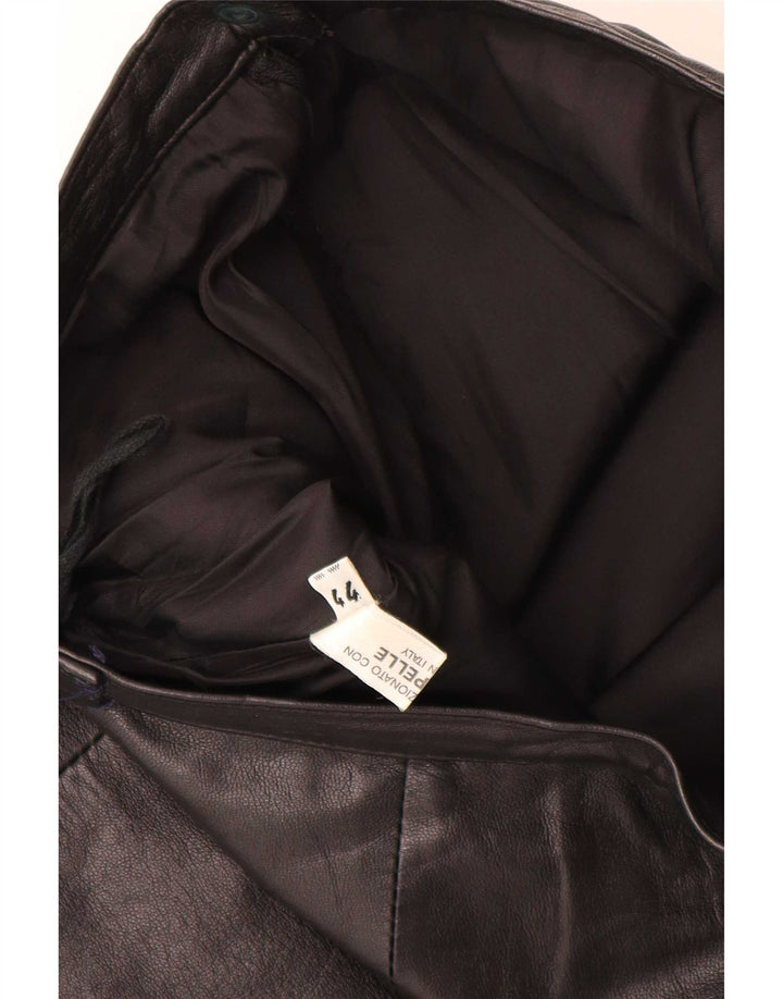 Vintage Damen Lederrock IT 44 Medium W28 Schwarz
