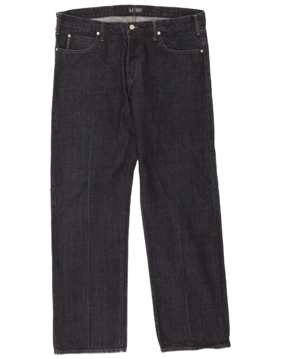Armani Herren Straight Jeans W40 L32 Marineblaue Baumwolle