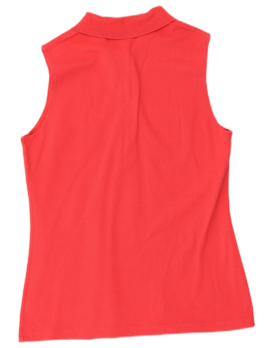 LACOSTE Damen ärmelloses Poloshirt, Größe 42, große rote Baumwolle
