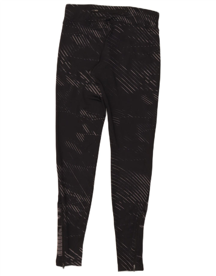 Asics Damen-Leggings UK 12 Mittelschwarzes Camouflage-Polyester