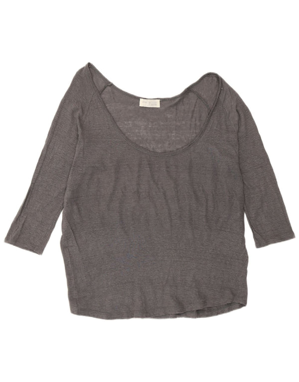 Zara Damen Top 3/4 Ärmel UK 16 Large Grau