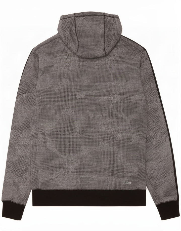 Adidas Herren Climalite Zip Hoodie Pullover Kleines grau geflecktes Polyester