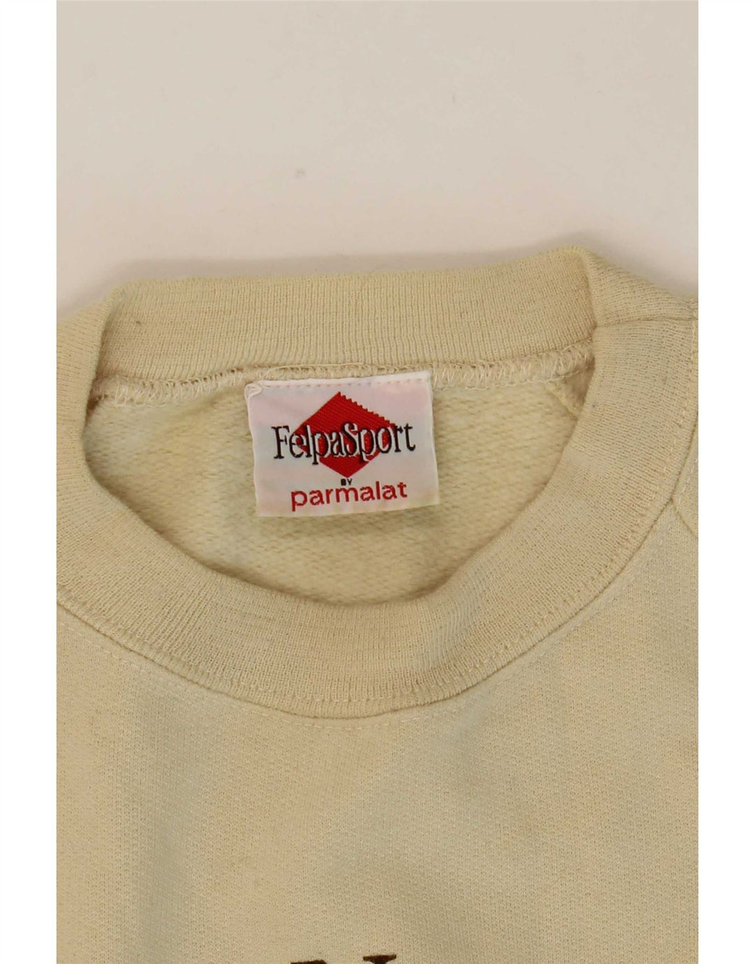 Parmalat Herren-Sweatshirt mit Grafik, groß, beige Baumwolle