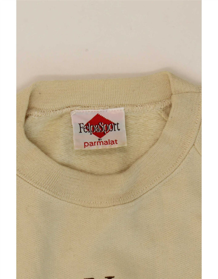 Parmalat Herren-Sweatshirt mit Grafik, groß, beige Baumwolle