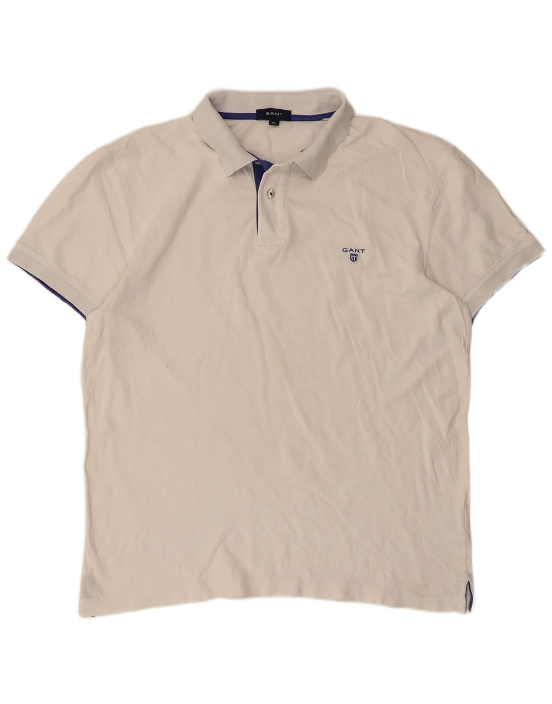 Gant Herren-Poloshirt 2XL, weiße Baumwolle, klassisch