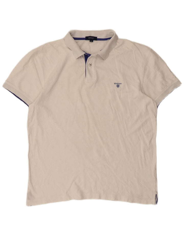 Gant Herren-Poloshirt 2XL, weiße Baumwolle, klassisch