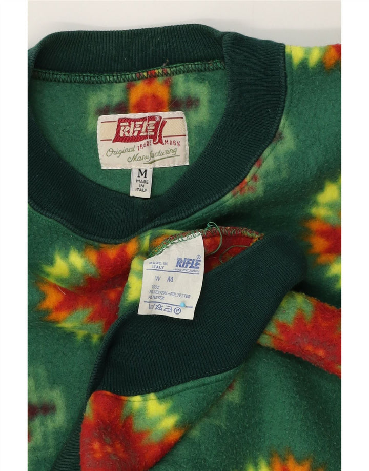 Rifle Herren-Fleecepullover mit abstraktem Muster, mittelgrünes geometrisches Polyester