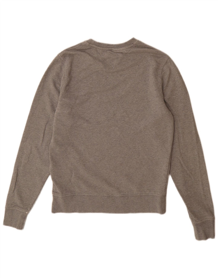 Tommy Hilfiger Herren-Sweatshirt-Pullover, klein, grau gefleckte Baumwolle