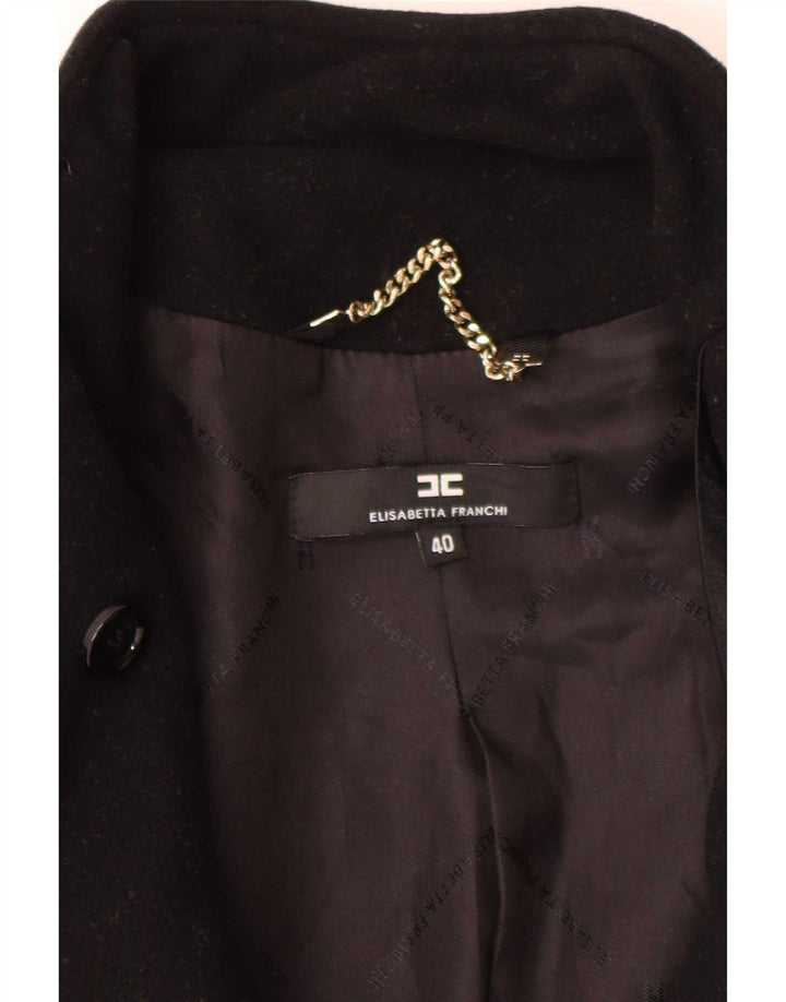 Elisabetta Franchi Damen Übergroßer Mantel IT 40 Small Schwarz