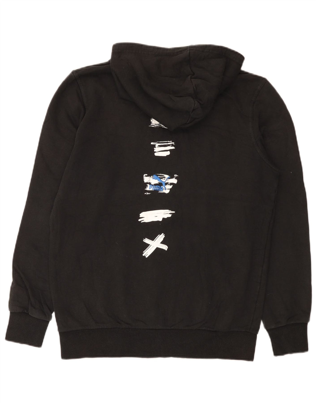 Puma Herren Grafik-Hoodie-Pullover aus mittelschwarzer Baumwolle