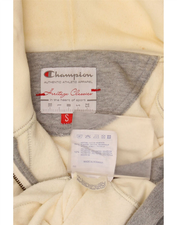 Champion Womens Heritage Classics Zip Hoodie Pullover UK 10 Small Gelb