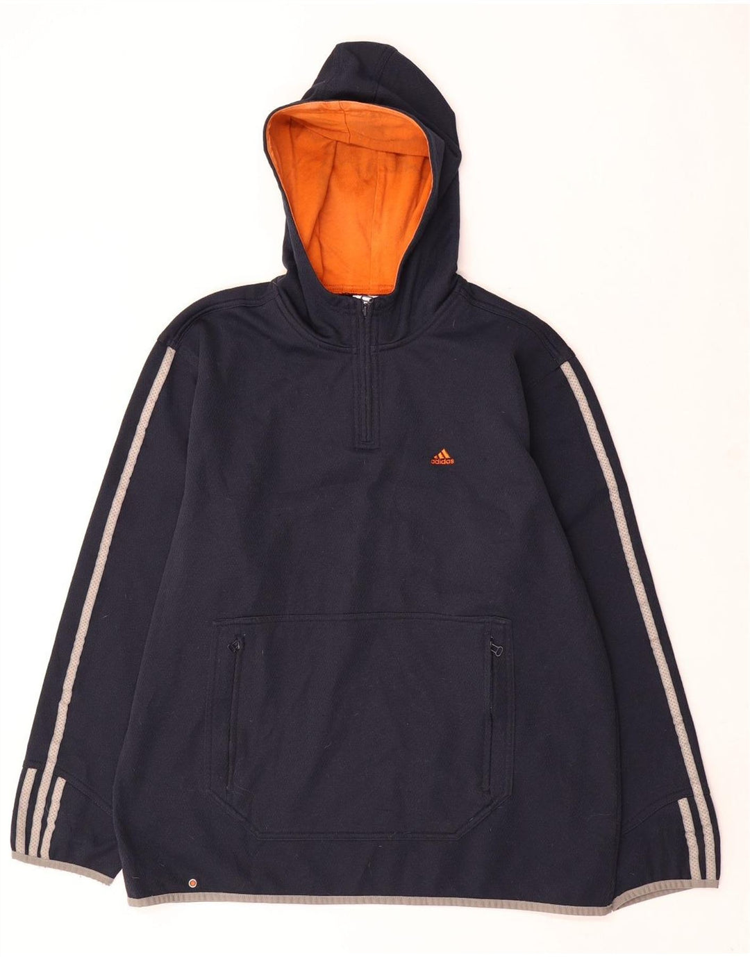 Adidas Herren Kapuzenpullover mit Reißverschluss, mittleres Marineblau, Polyester