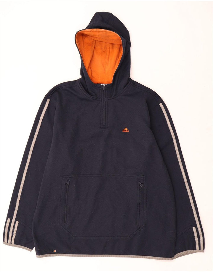Adidas Herren Kapuzenpullover mit Reißverschluss, mittleres Marineblau, Polyester