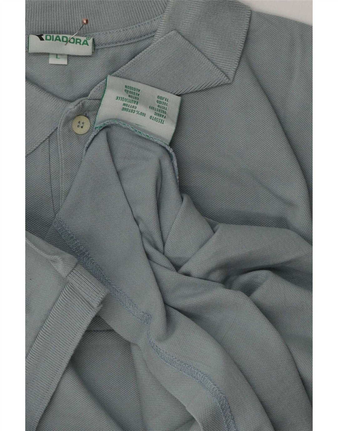 Diadora Herren-Poloshirt, große blaue Baumwolle