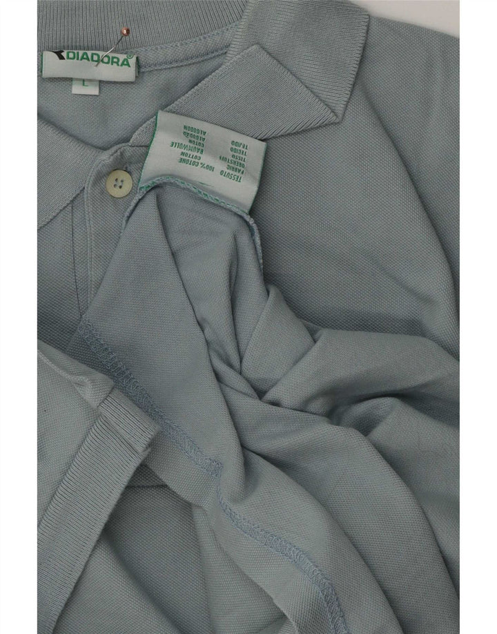 Diadora Herren-Poloshirt, große blaue Baumwolle