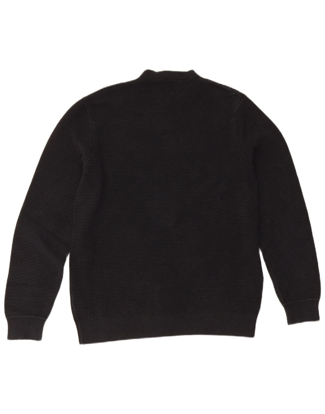 Zara Herren-Pullover mit Rundhalsausschnitt, mittlere schwarze Baumwolle