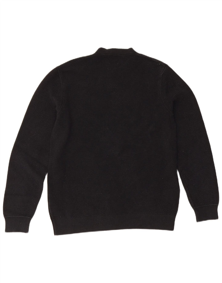 Zara Herren-Pullover mit Rundhalsausschnitt, mittlere schwarze Baumwolle