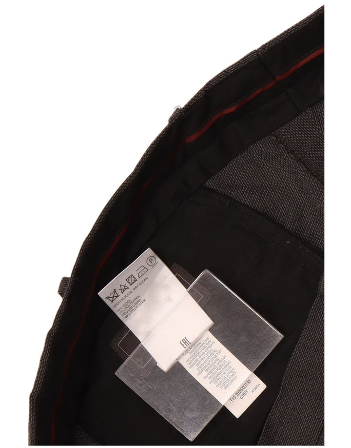 Marks & Spencer Herren-Anzughose mit gerader Passform und normaler Passform, W36, L29, graue Wolle