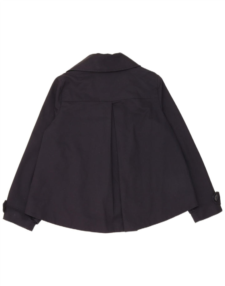 Les Copains Damen Übergroßer Pea Coat UK 10 Small Marineblaue Baumwolle