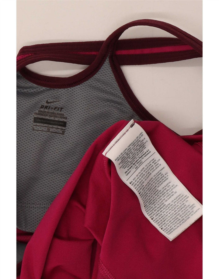 Nike Damen Dri Fit Weste Top UK 14 Large Pink Polyester