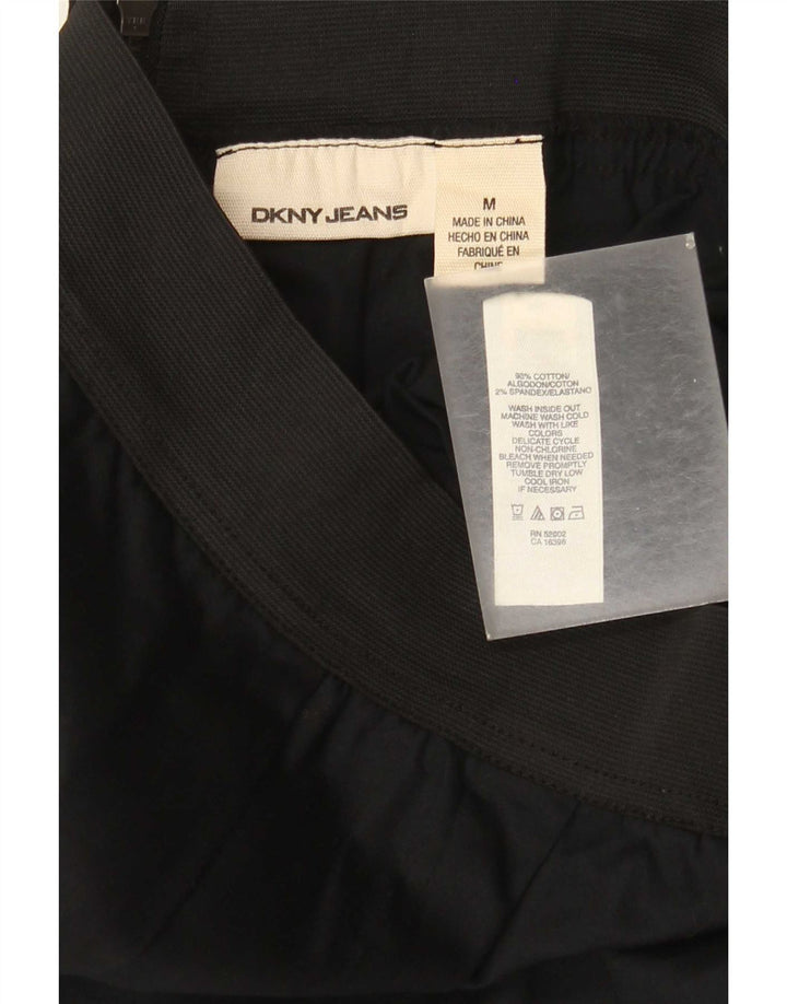 Dkny Damen Minirock Medium W28 Schwarze Baumwolle