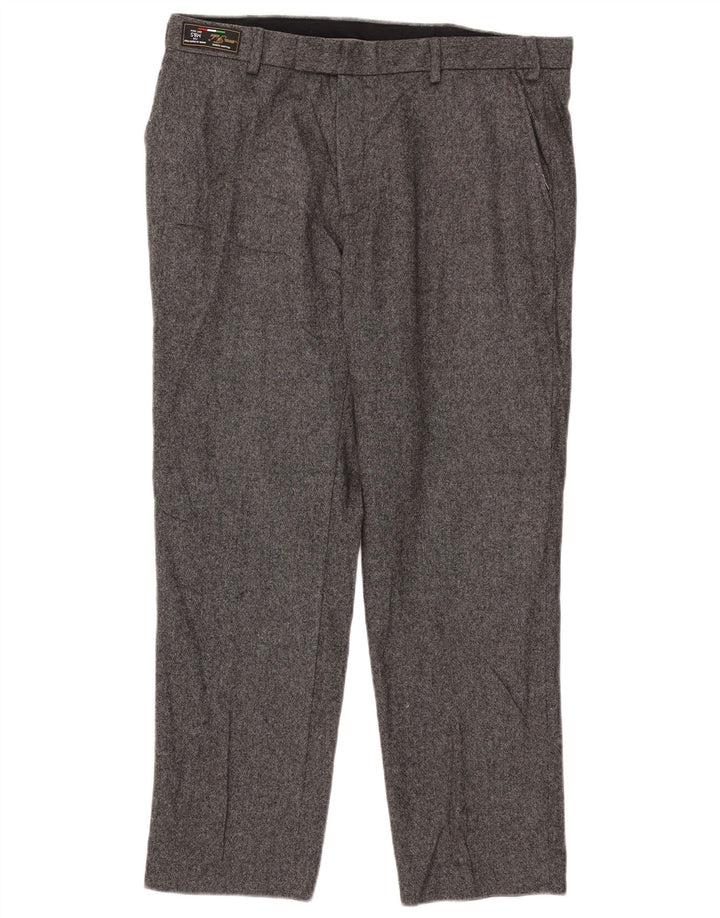 Maßgeschneiderte, gerade Anzughose für Herren von Marks & Spencer, W36, L29, Grau meliert