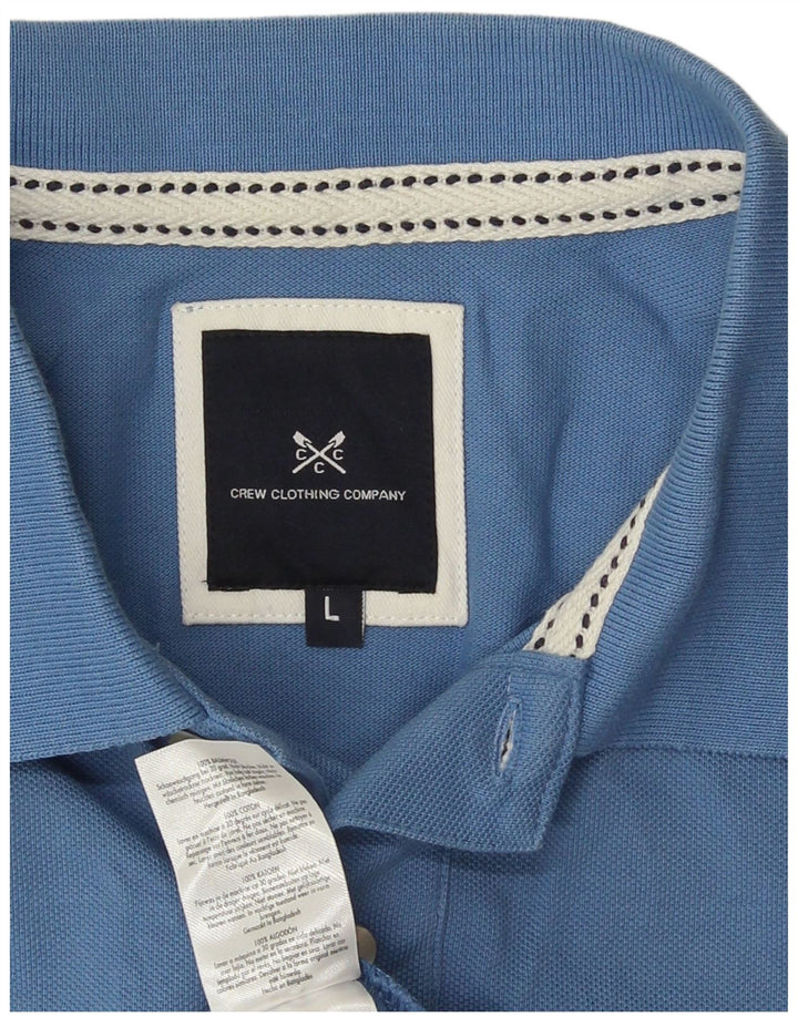 Crew Clothing Herren-Poloshirt, groß, blaue Baumwolle