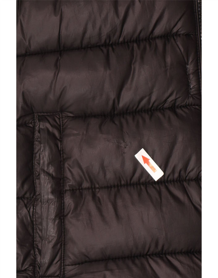 Champion wattierte Jungenjacke mit Kapuze, 11–12 Jahre, schwarzes Polyester