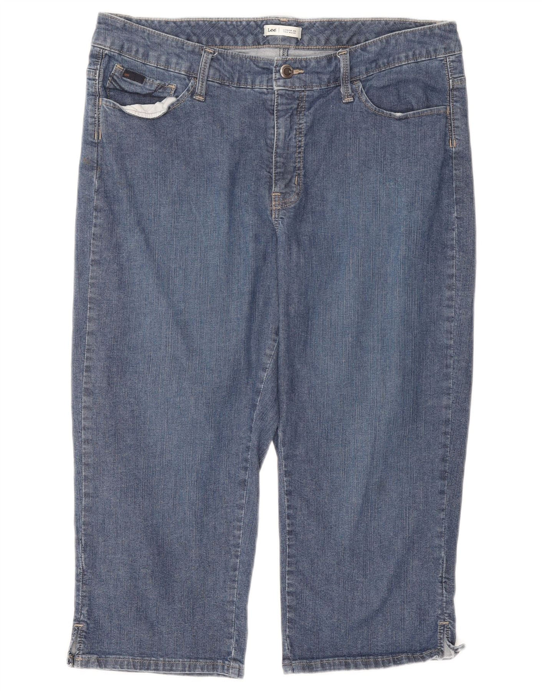 Lee Damen Capri-Jeans W34 L18 Blaue Baumwolle