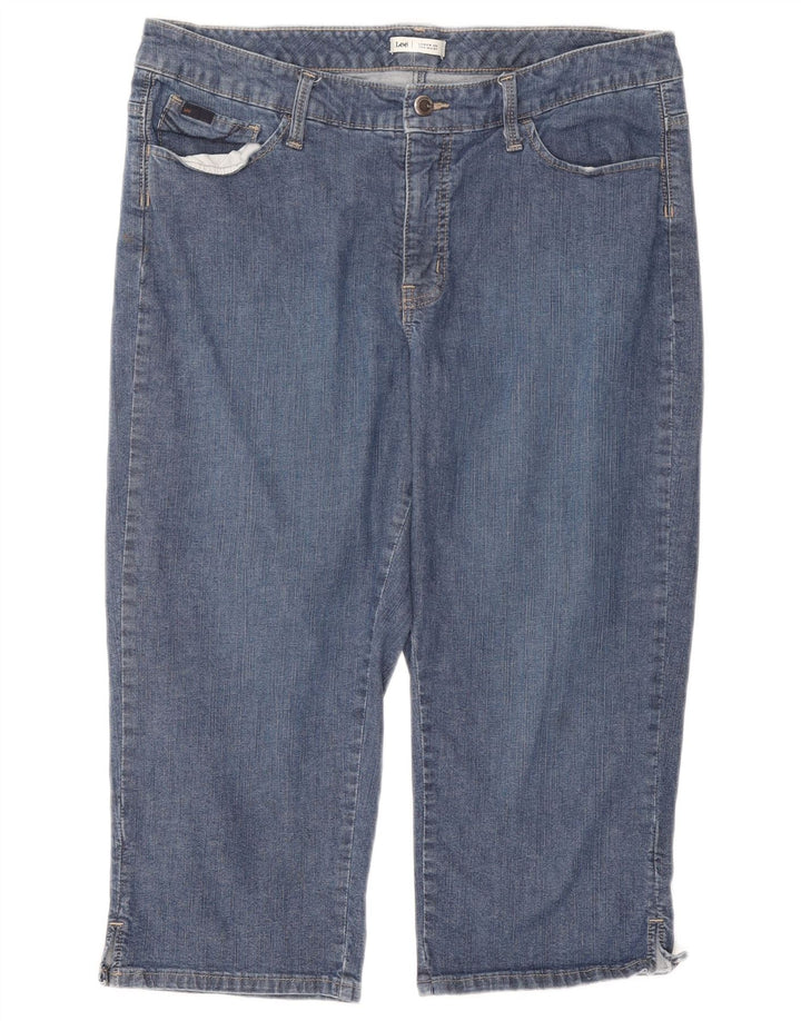 Lee Damen Capri-Jeans W34 L18 Blaue Baumwolle