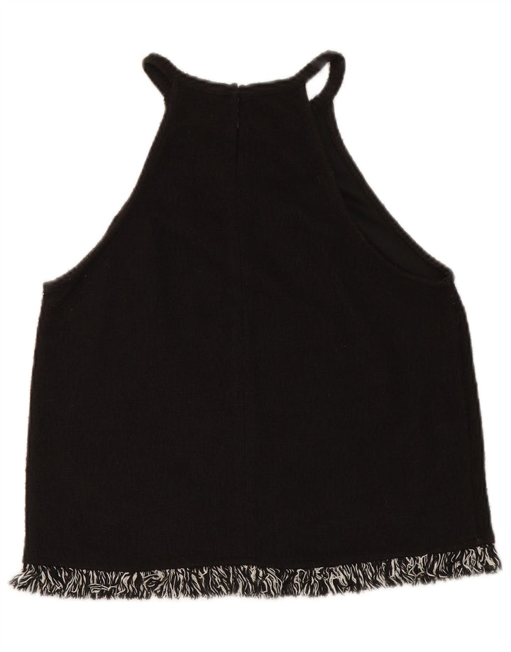 Zara Damen Trafaluc Crop Neckholder Top UK 10 Small Schwarz