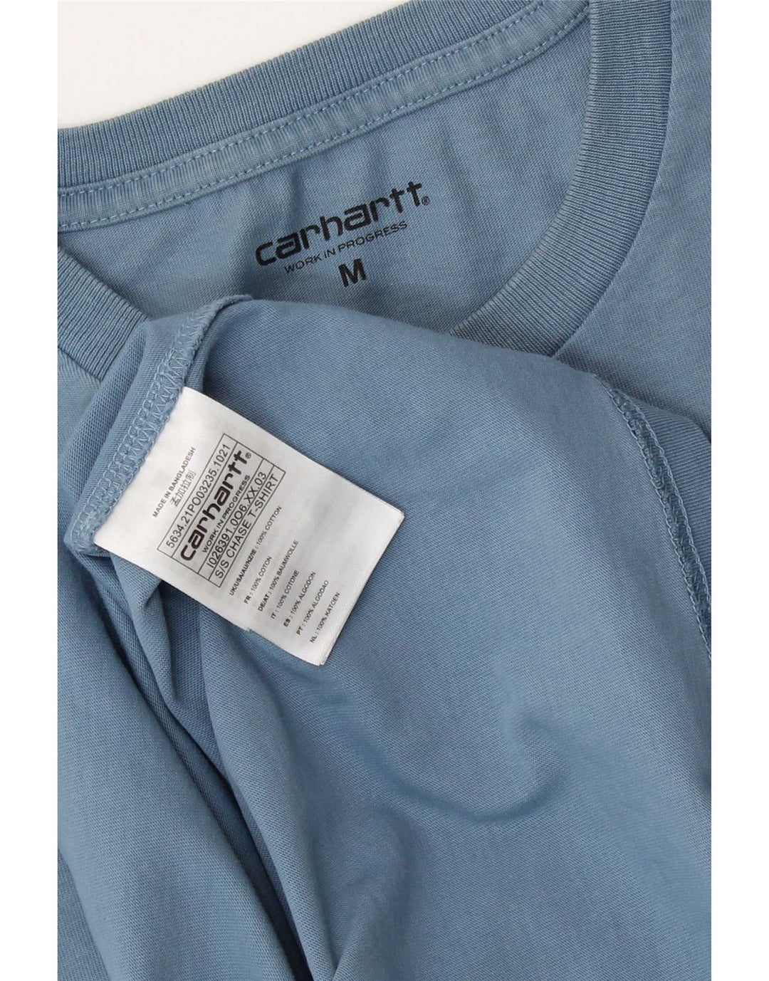 Carhartt Herren T-Shirt Top mittelblaue Baumwolle