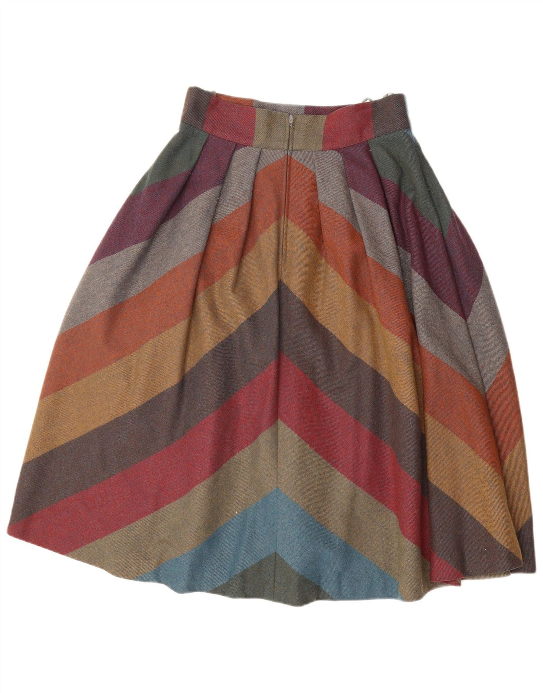 VINTAGE Damen A-Linienrock EU 40 Medium W30 Bunt gestreift