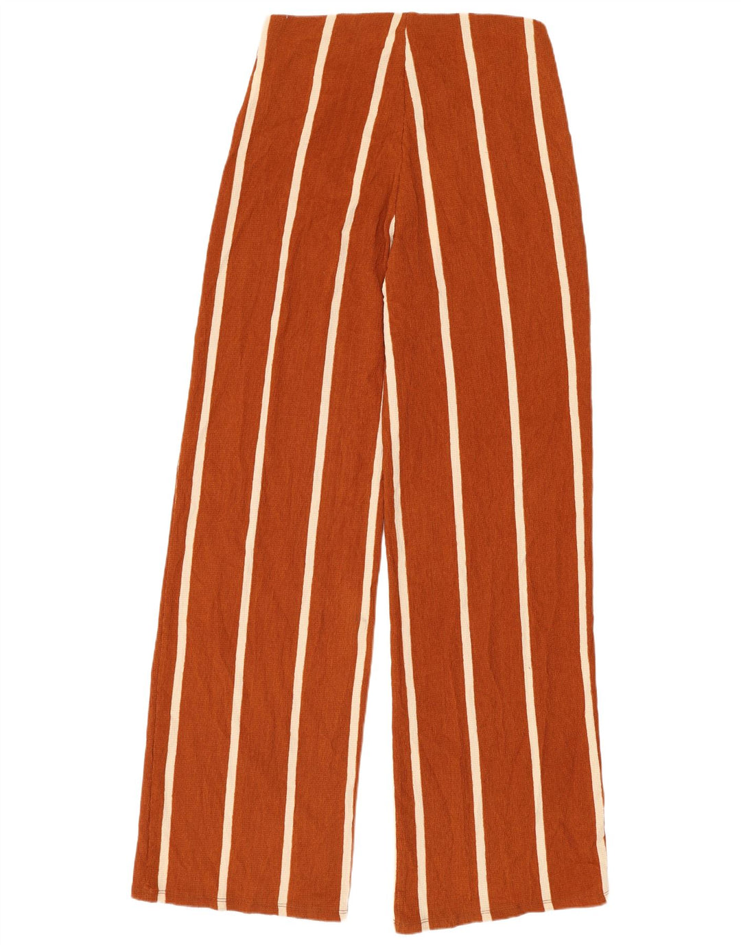 Zara Damen-Hose mit weitem Bein, mittelgroß, W28, L31, braun gestreift, Polyester